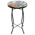 19 Floral and Butterfly Glass Patio Side Table