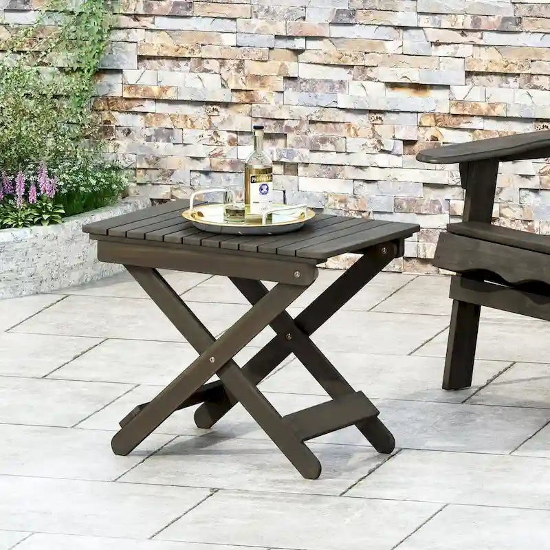 Table d'appoint pliante en bois pour l'extérieur