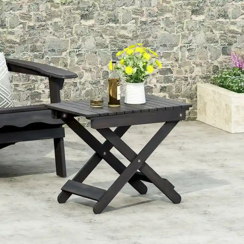 Table d'appoint pliante en bois pour l'extérieur