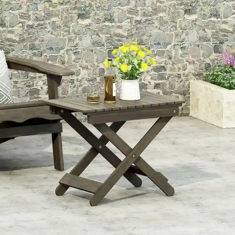 Table d'appoint pliante en bois pour l'extérieur