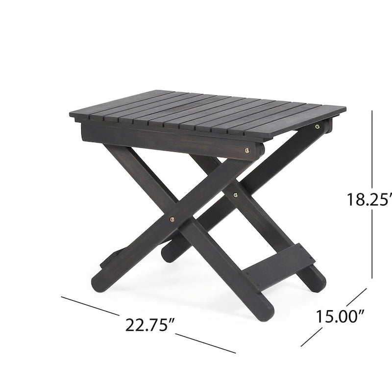 Table d'appoint pliante en bois pour l'extérieur
