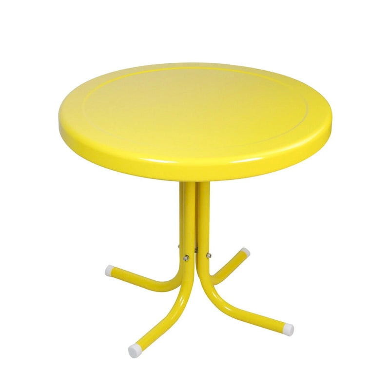 22 Table d'appoint tulipe rétro d'extérieur en métal jaune
