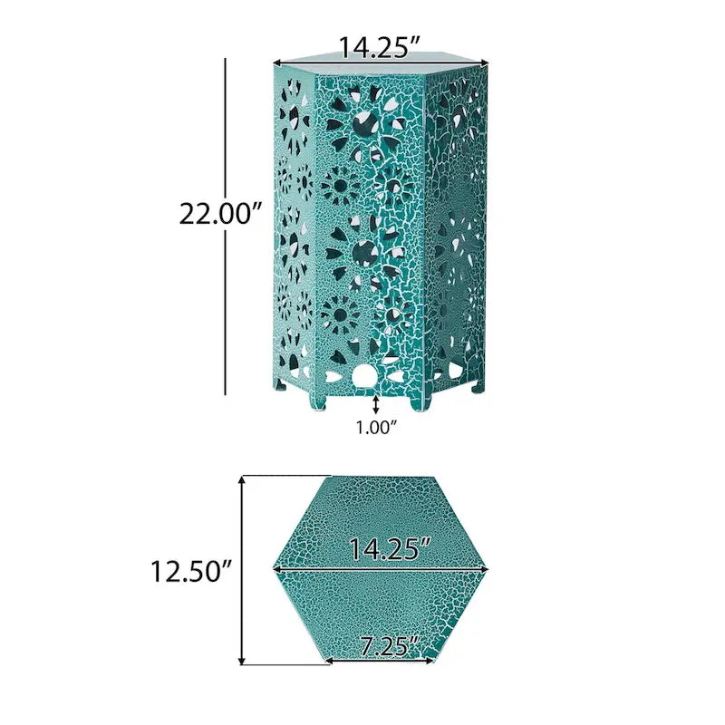 Table d'appoint d'extérieur de 14 po Table d'appoint florale par Christopher Knight Home