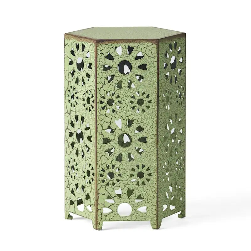 Table d'appoint d'extérieur de 14 po Table d'appoint florale par Christopher Knight Home