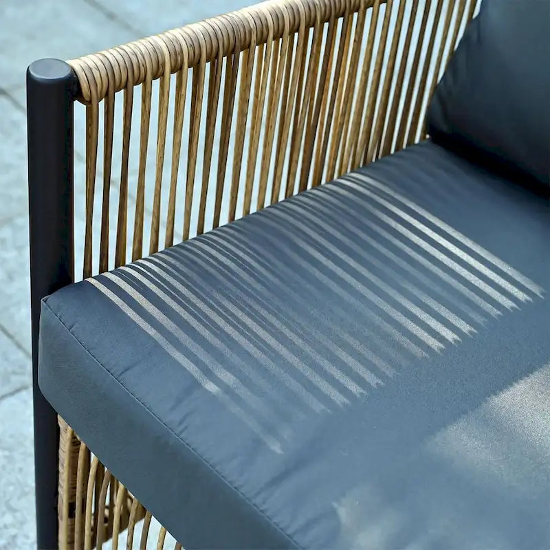 Ensemble de 6 meubles de patio avec table basse en verre pour jardin, patio et piscine