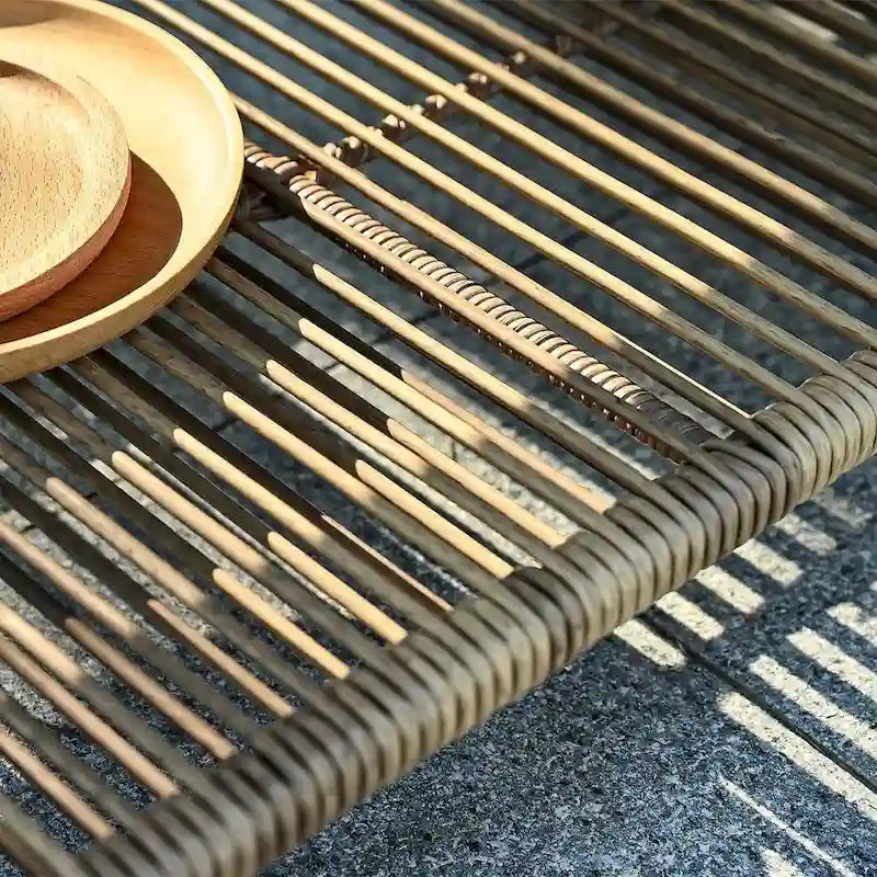 Ensemble de 6 meubles de patio avec table basse en verre pour jardin, patio et piscine
