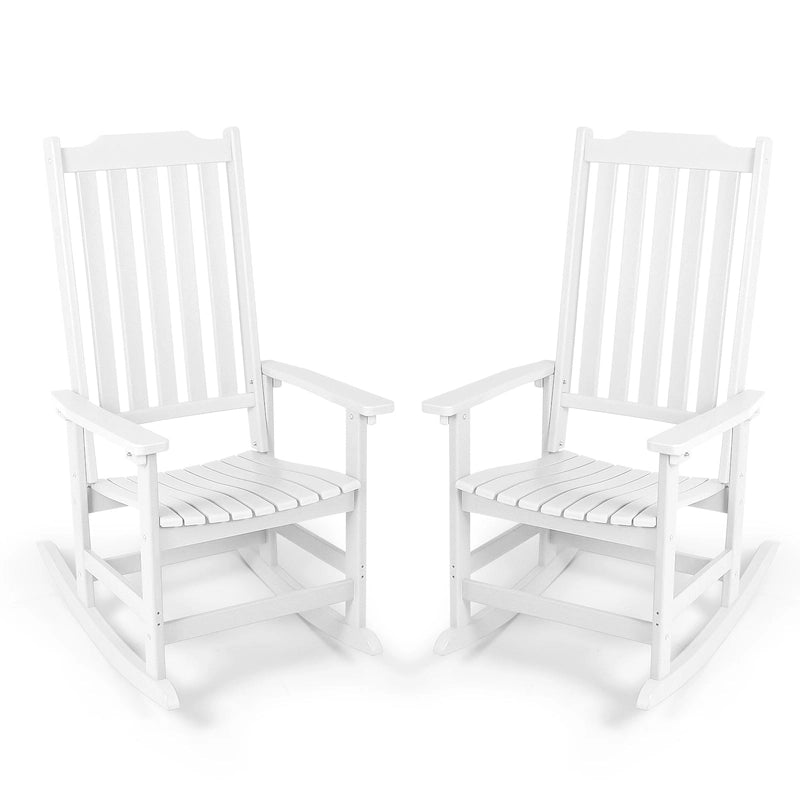 Vrakae 2 chaises berçantes à dossier haut résistantes aux intempéries pour patio