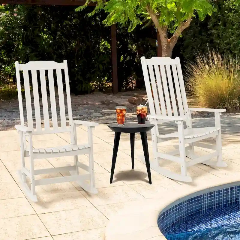 Vrakae 2 chaises berçantes à dossier haut résistantes aux intempéries pour patio