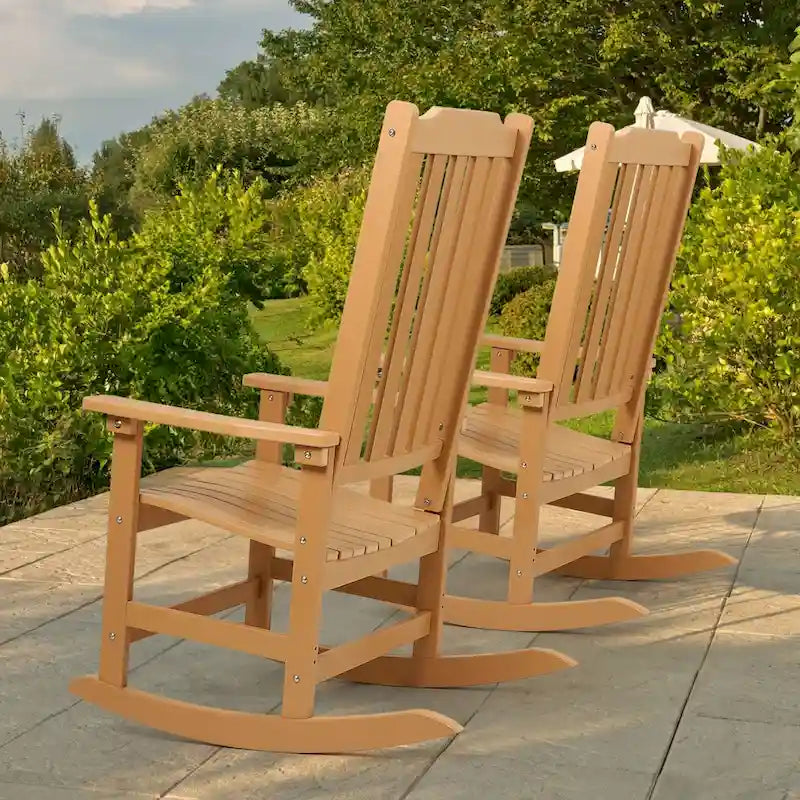 Vrakae 2 chaises berçantes à dossier haut résistantes aux intempéries pour patio