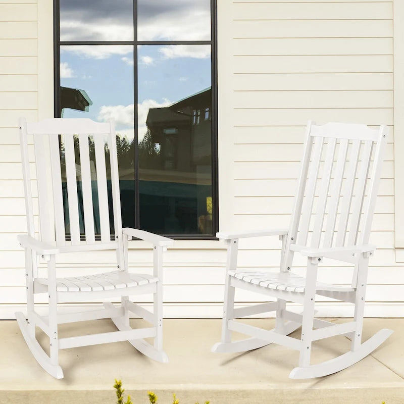 Vrakae 2 chaises berçantes à dossier haut résistantes aux intempéries pour patio