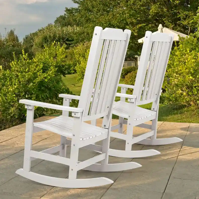 Vrakae 2 chaises berçantes à dossier haut résistantes aux intempéries pour patio