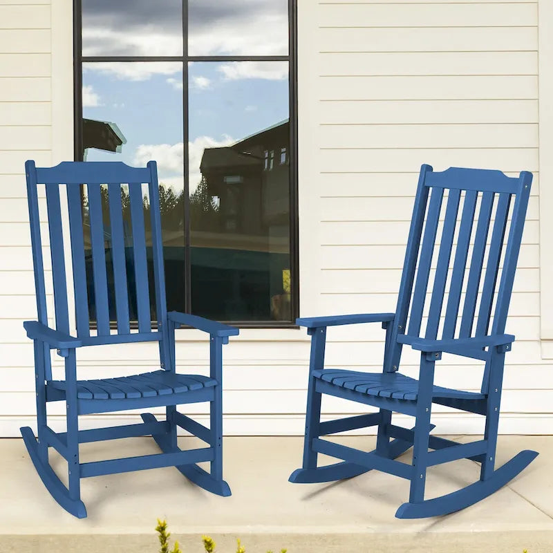 Vrakae 2 chaises berçantes à dossier haut résistantes aux intempéries pour patio