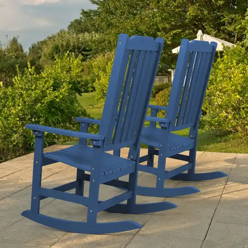 Vrakae 2 chaises berçantes à dossier haut résistantes aux intempéries pour patio