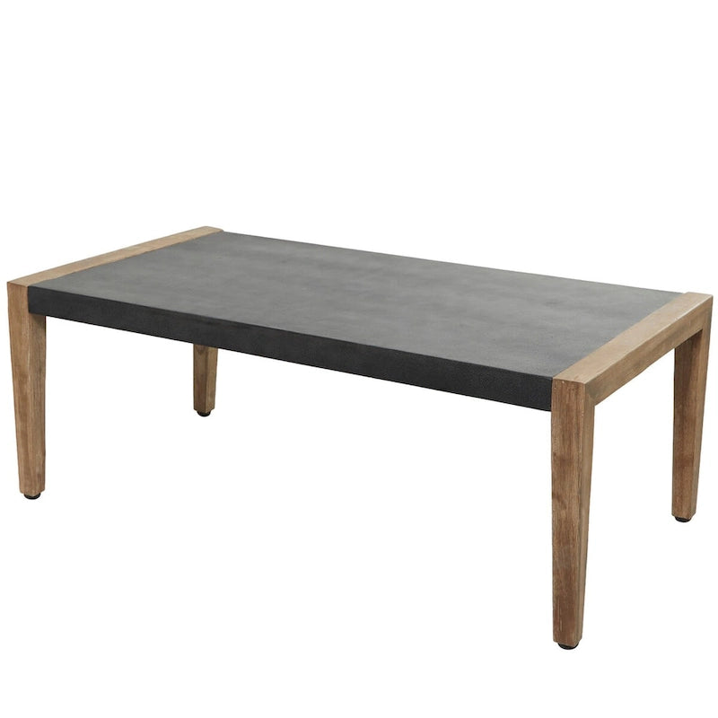 Wood Outdoor Coffee Table with Wood Legs - Dark Gray - Roche River Decor