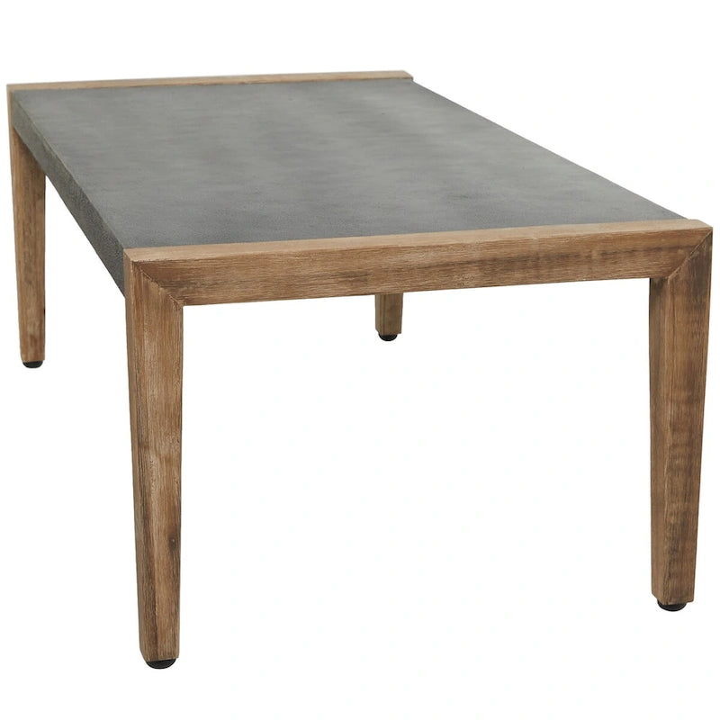 Table basse d'extérieur en bois avec pieds en bois - Gris foncé - Décor Roche River