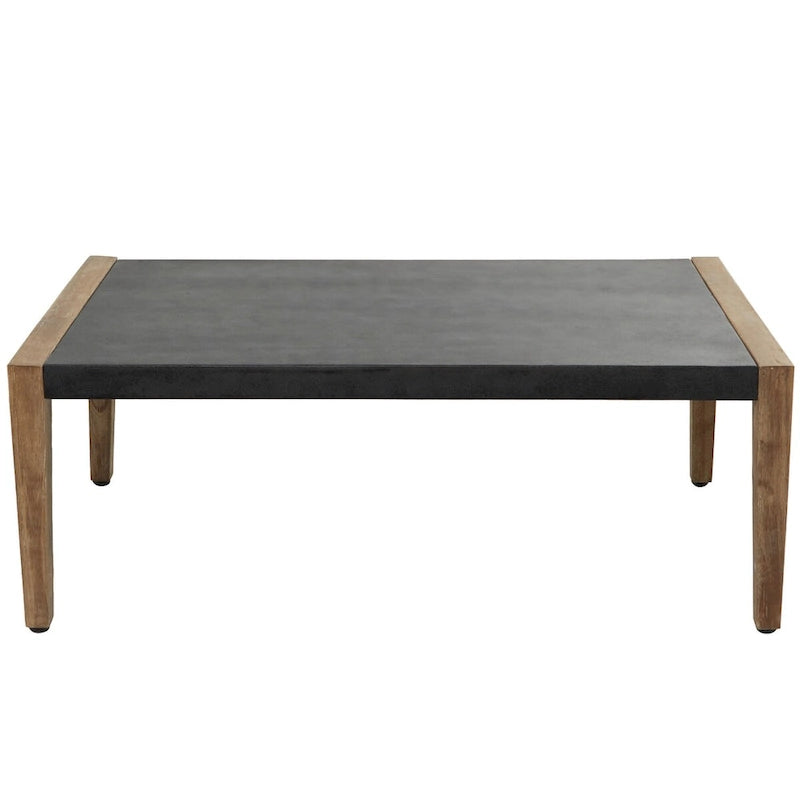 Table basse d'extérieur en bois avec pieds en bois - Gris foncé - Décor Roche River