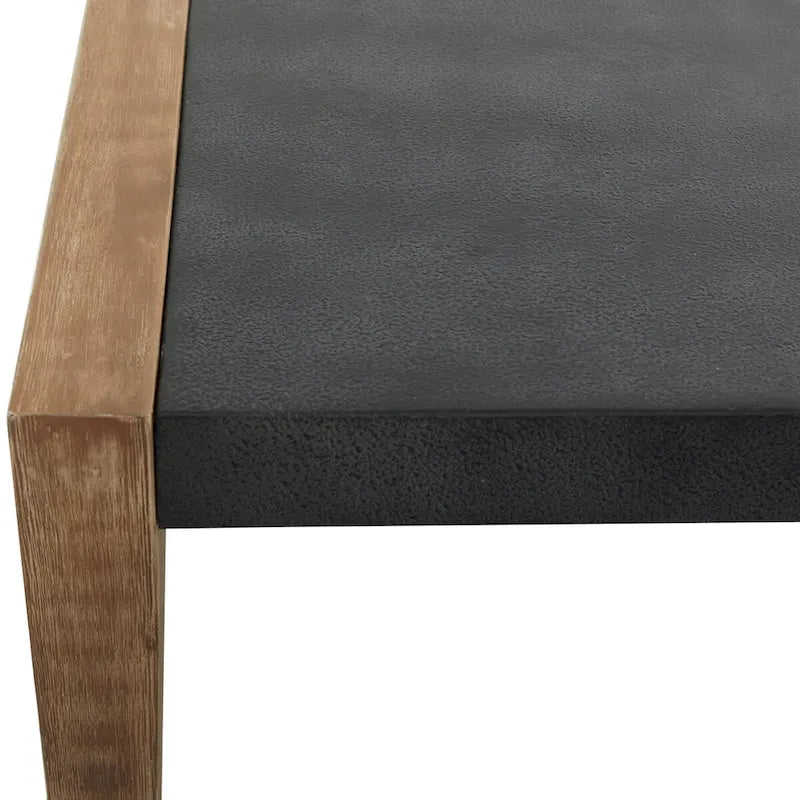 Table basse d'extérieur en bois avec pieds en bois - Gris foncé - Décor Roche River