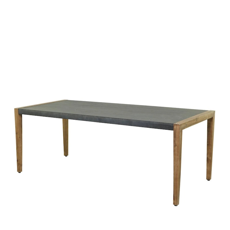 Table basse d'extérieur en bois avec pieds en bois - Gris foncé - Décor Roche River