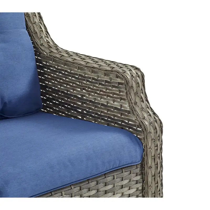 Chaises d'extérieur Gymojoy, lot de 2 chaises de salle à manger de patio en rotin PE - Gris