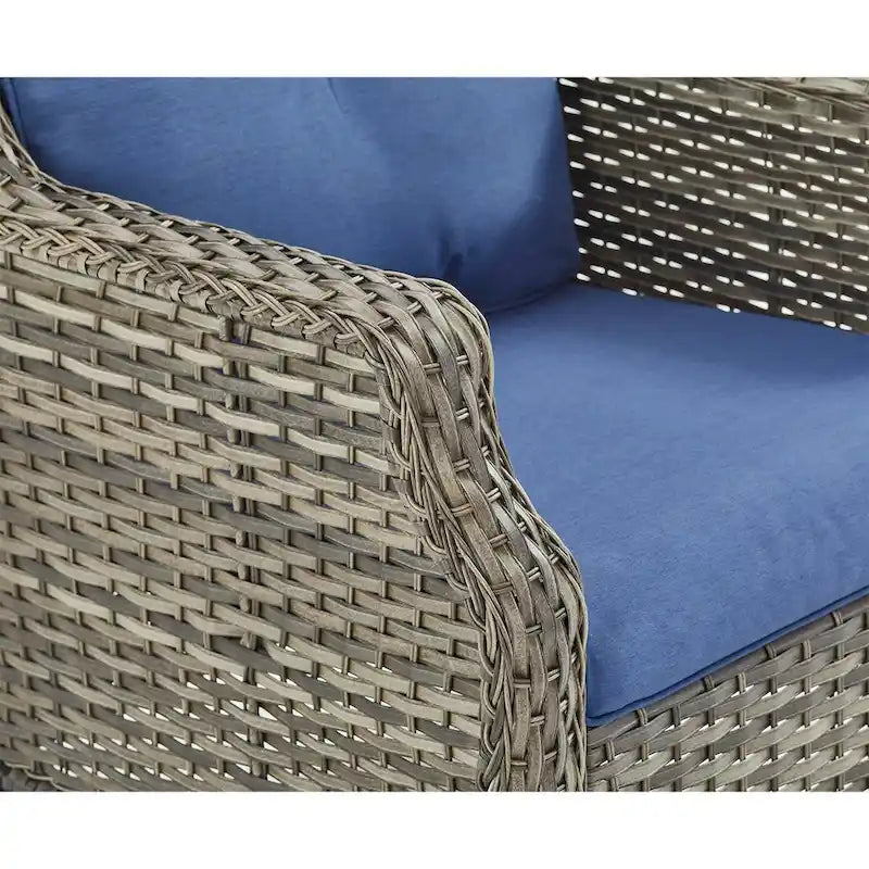 Chaises d'extérieur Gymojoy, lot de 2 chaises de salle à manger de patio en rotin PE - Gris