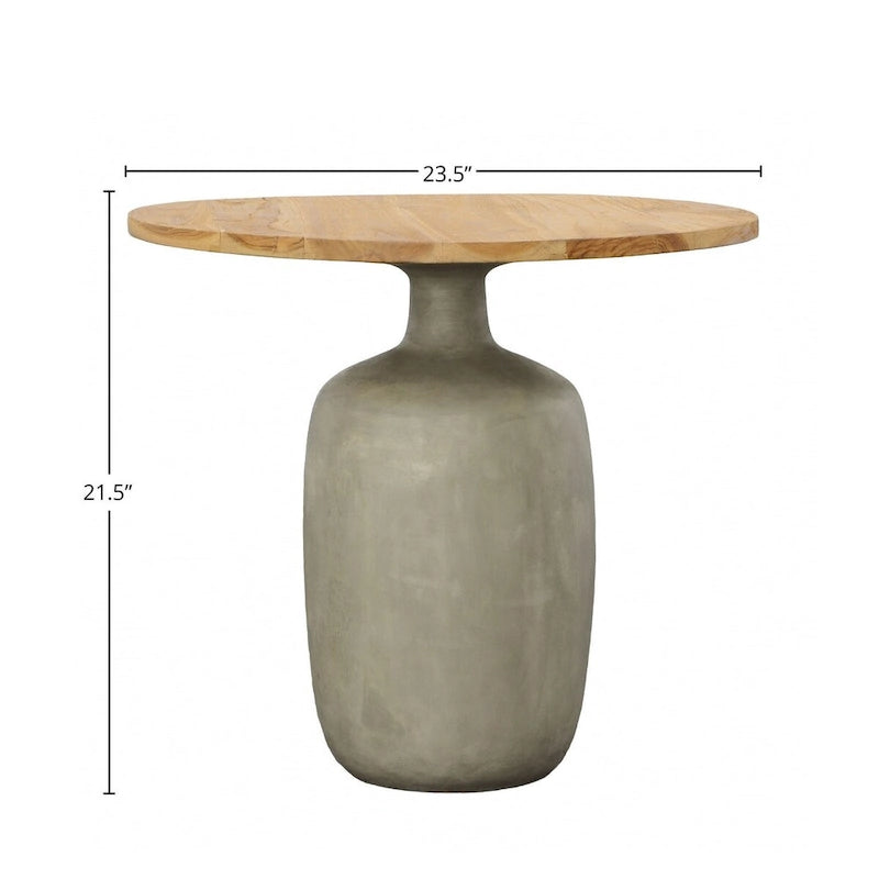Table d'appoint Elizabeth, naturel/gris
