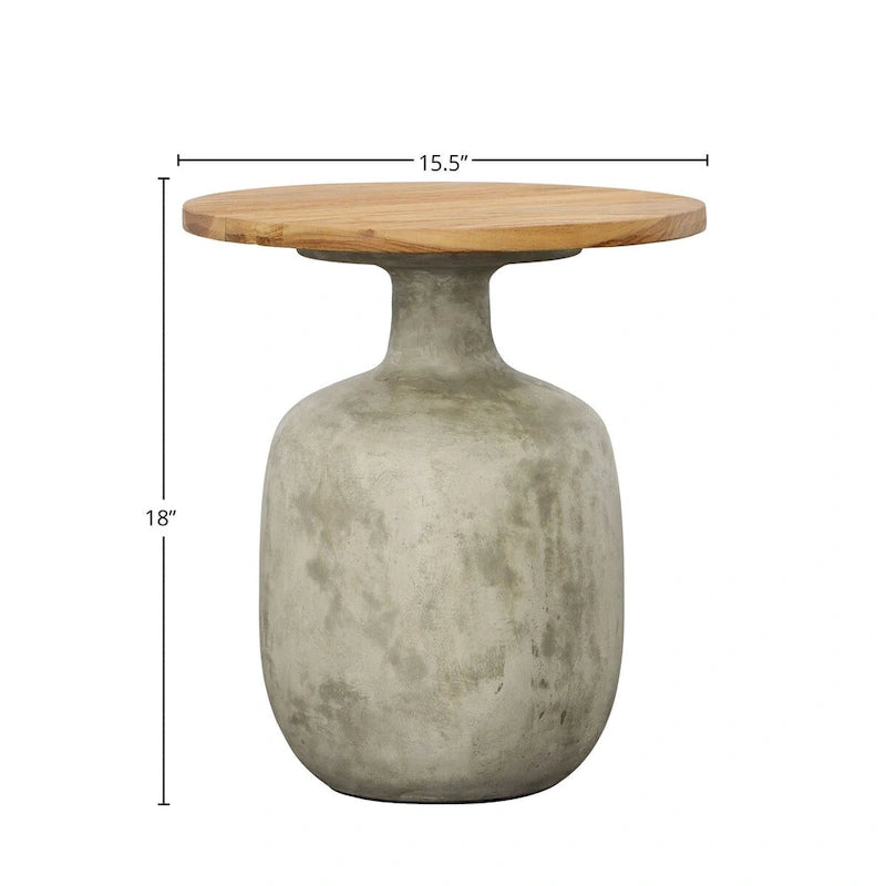Table d'appoint Elizabeth, naturel/gris