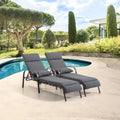 VredHom Chaise longue d'extérieur réglable avec coussin et oreiller (lot de 2) - Lot de 2
