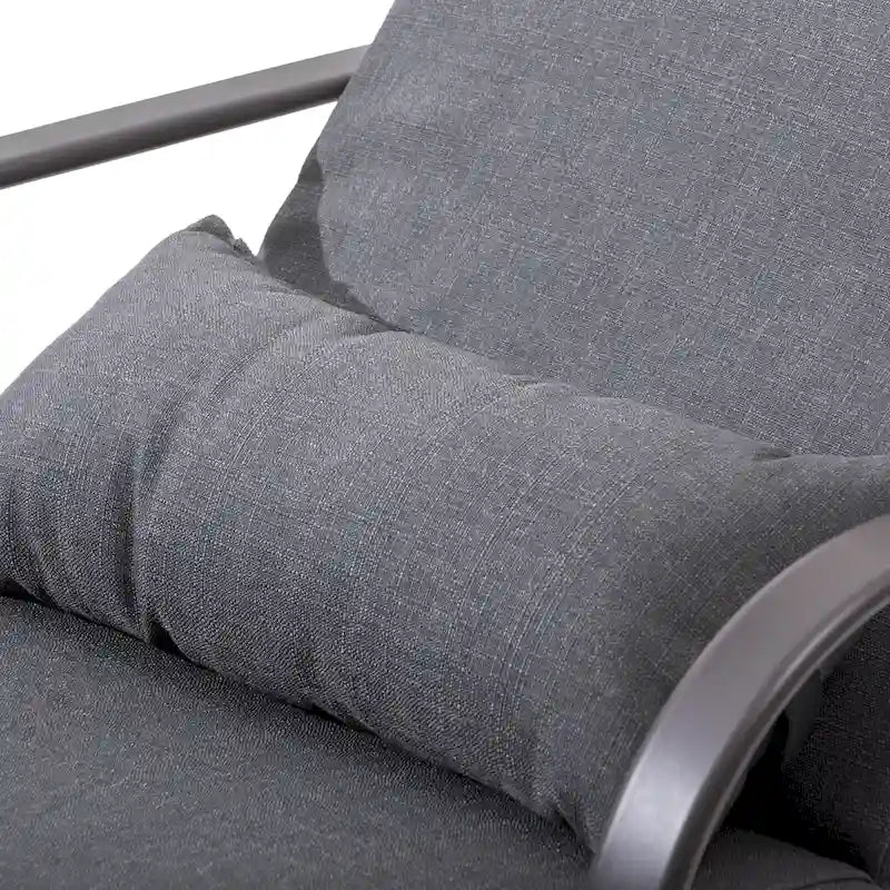 VredHom Chaise longue d'extérieur réglable avec coussin et oreiller (lot de 2) - Lot de 2