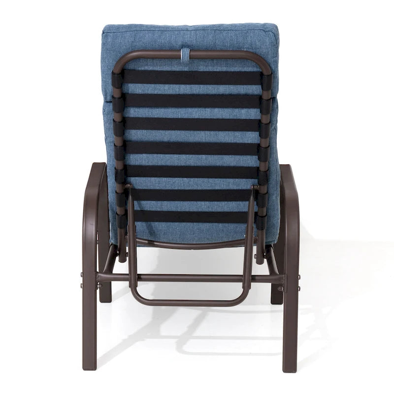 VredHom Chaise longue d'extérieur réglable avec coussin et oreiller (lot de 2) - Lot de 2