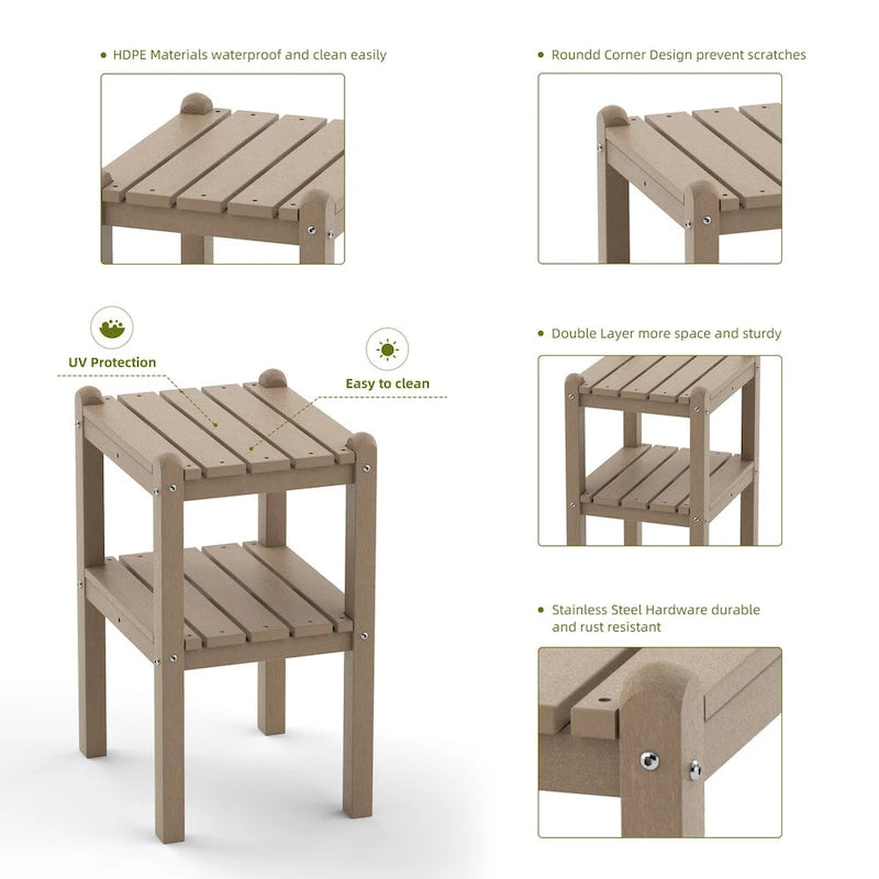 Table d'appoint extérieure en PEHD pour votre terrasse ou jardin