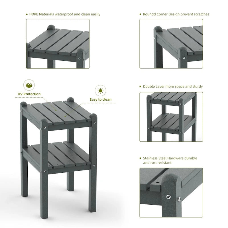 Table d'appoint extérieure en PEHD pour votre terrasse ou jardin
