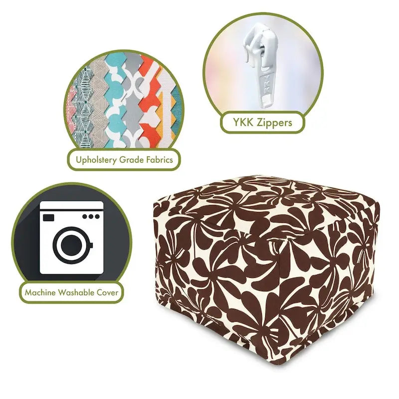 Repose-pieds/Pouf d'intérieur/extérieur Plantation Majestic Home Goods 68,6 cm L x 68,6 cm l x 43,2 cm H