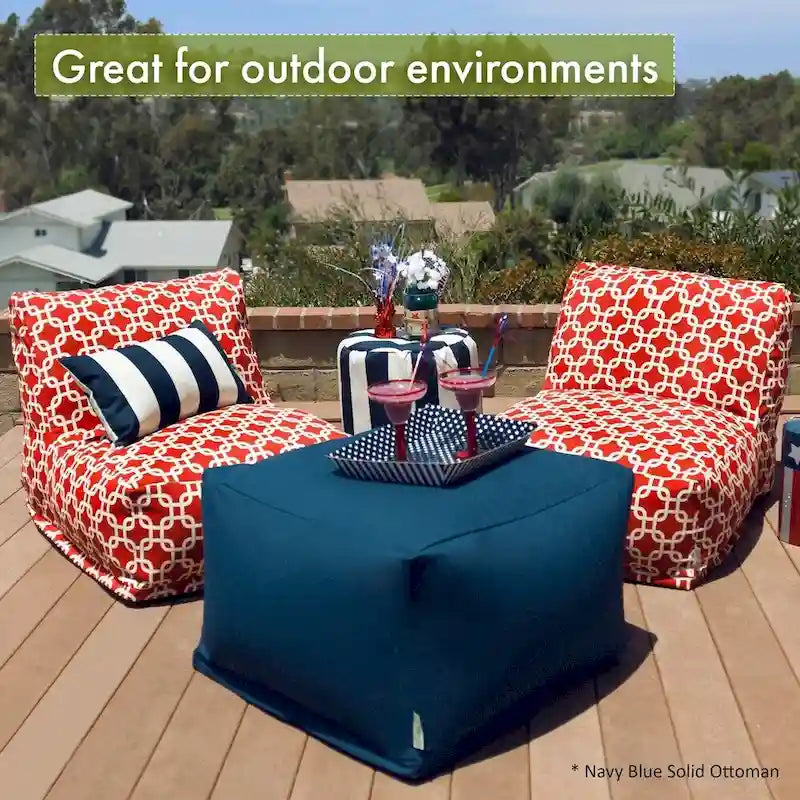 Repose-pieds/Pouf d'intérieur/extérieur Plantation Majestic Home Goods 68,6 cm L x 68,6 cm l x 43,2 cm H