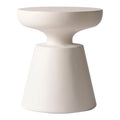 Table d'appoint ronde moderne Isle en fibre de pierre pour l'intérieur et l'extérieur avec base piédestal