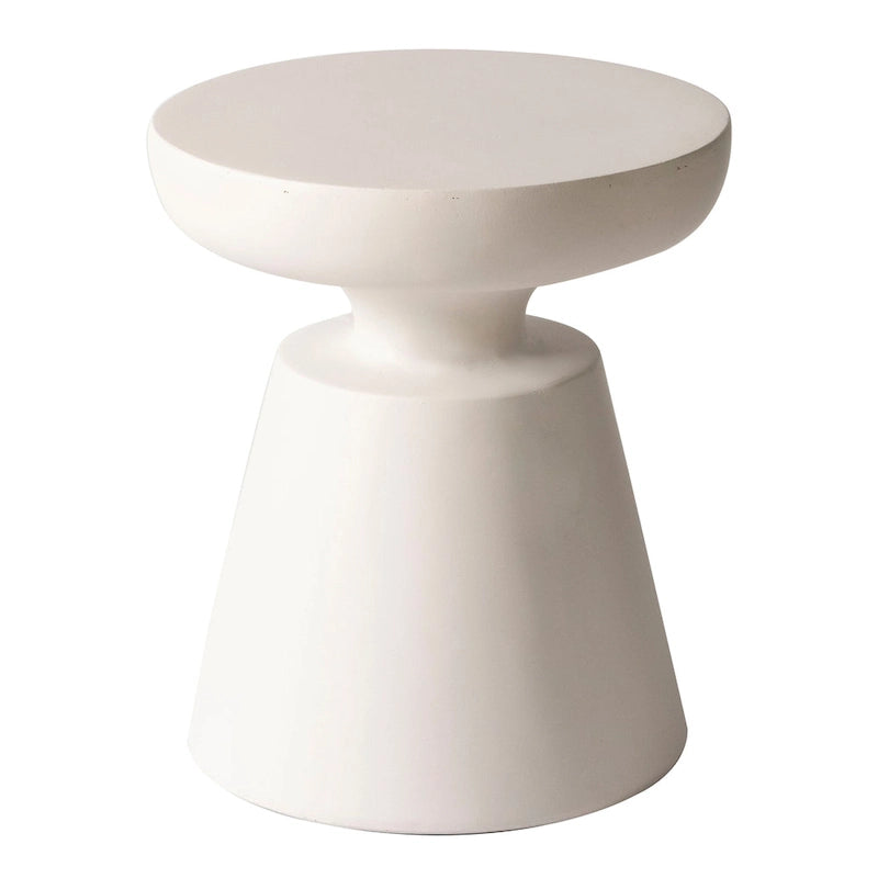 Table d'appoint ronde moderne Isle en fibre de pierre pour l'intérieur et l'extérieur avec base piédestal