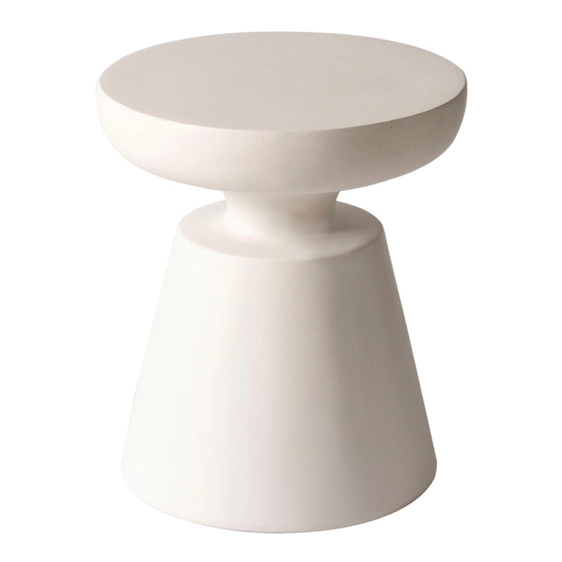 Table d'appoint ronde moderne Isle en fibre de pierre pour l'intérieur et l'extérieur avec base piédestal