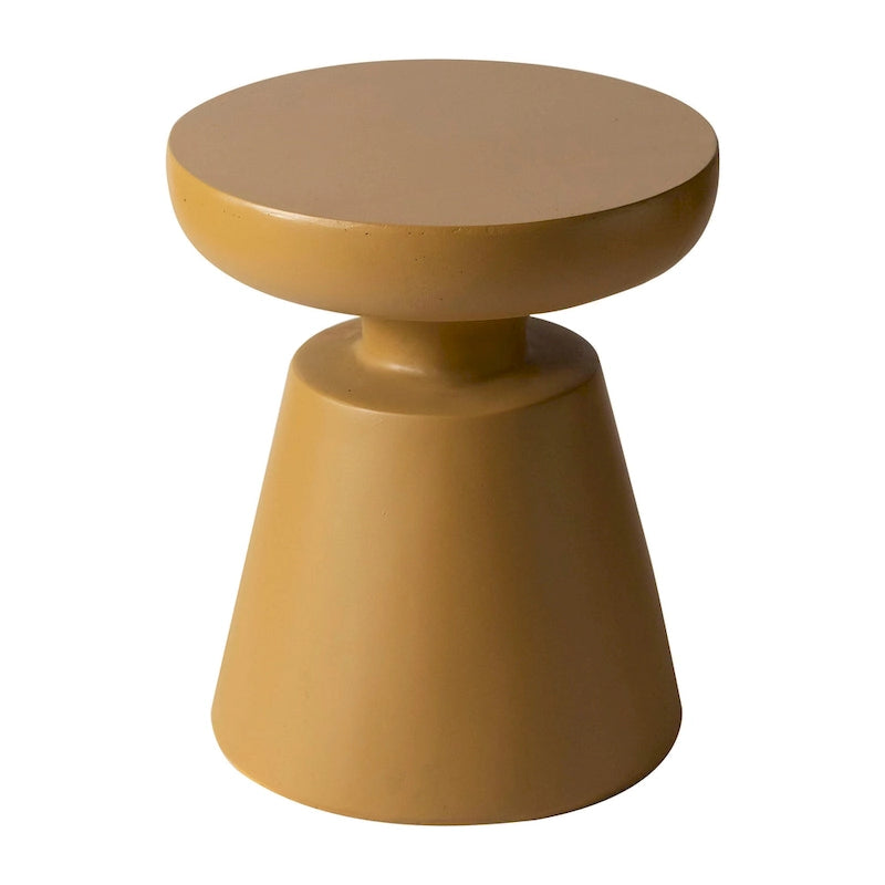 Table d'appoint ronde moderne Isle en fibre de pierre pour l'intérieur et l'extérieur avec base piédestal
