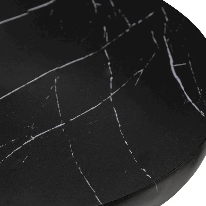 Table d'appoint ronde moderne Isle en fibre de pierre pour l'intérieur et l'extérieur avec base piédestal