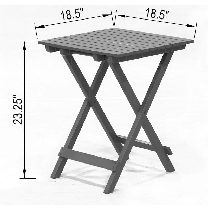 Table d'appoint pliante de patio en bois
