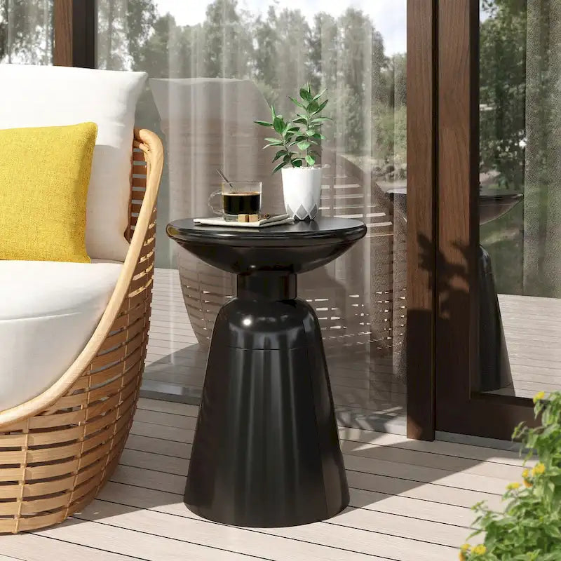 Outdoor Side Table,Cement End Tables for Patio,Garden Small Accent Decorative Stool,Table Indoor