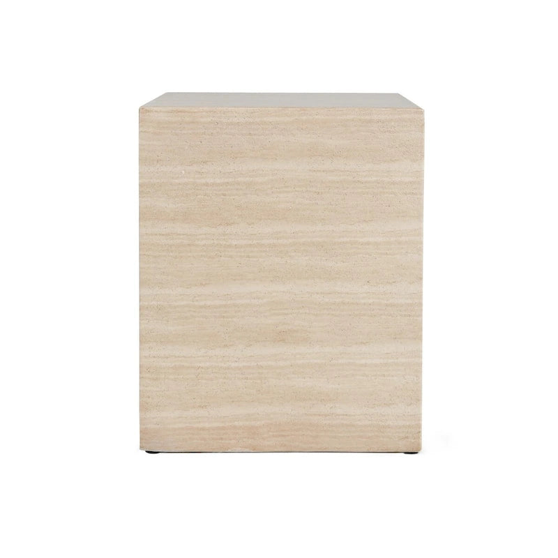 Table d'appoint ronde d'extérieur en pierre Classic Home Rosen, beige