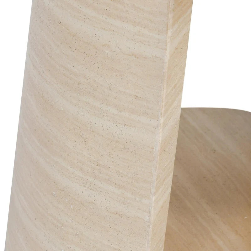 Table d'appoint ronde d'extérieur en pierre Classic Home Rosen, beige
