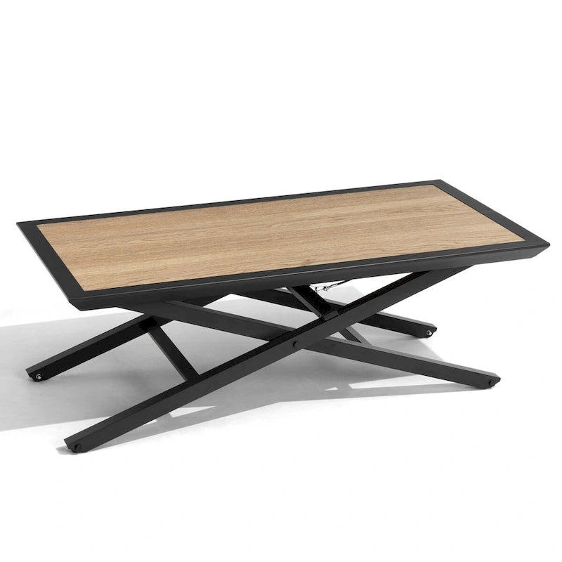 Table basse d'extérieur toutes saisons pour patio, hauteur réglable, en aluminium - Voir photo
