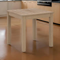 Karo 24 Inch Outdoor Side End Table, Modern Slatted Top, Natural Brown