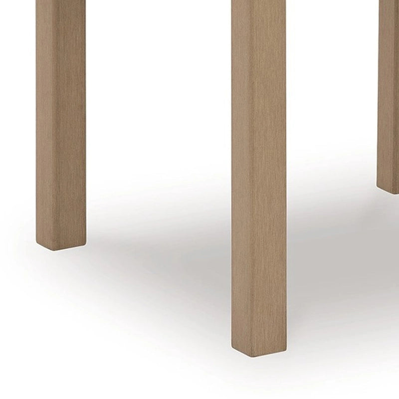Table d'appoint d'extérieur Karo 24 pouces, plateau à lattes moderne, marron naturel
