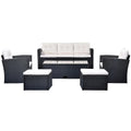 Ensemble de patio extérieur de 6 pièces, salon de jardin pour 7 personnes