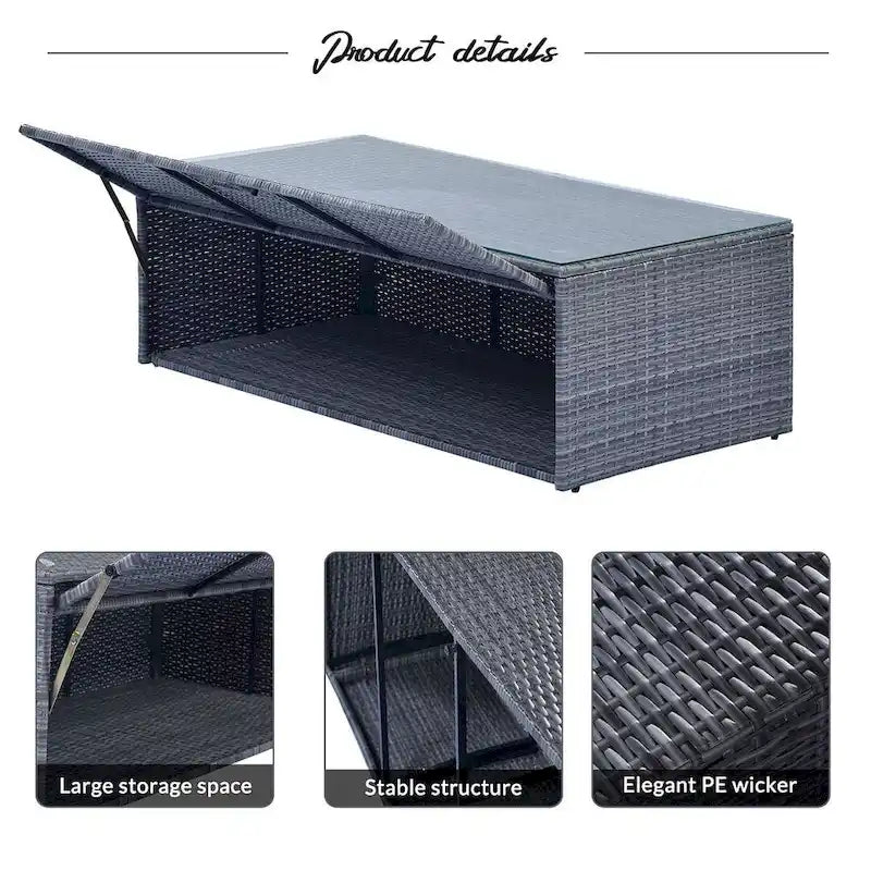 Ensemble de patio extérieur de 6 pièces, salon de jardin pour 7 personnes