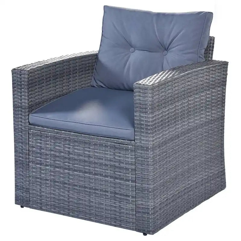 Ensemble de patio extérieur de 6 pièces, salon de jardin pour 7 personnes