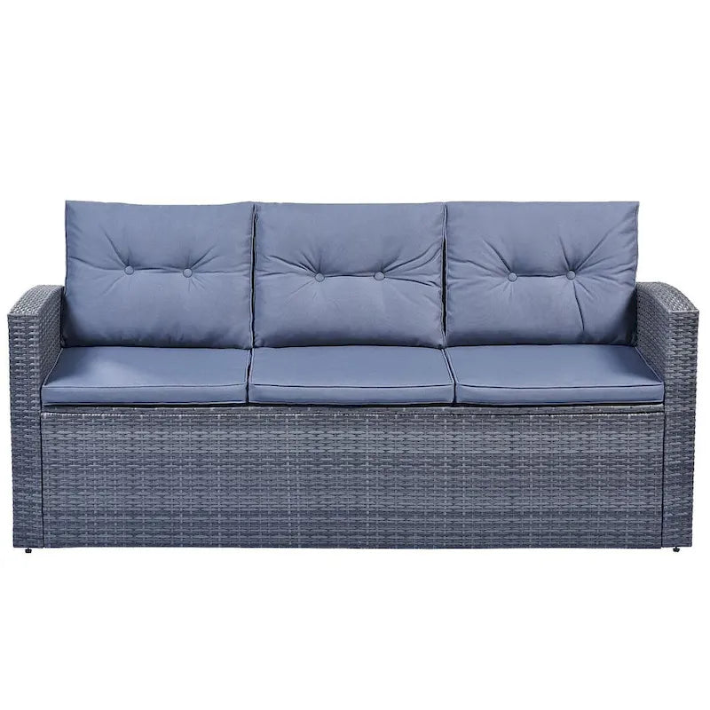 Ensemble de patio extérieur de 6 pièces, salon de jardin pour 7 personnes