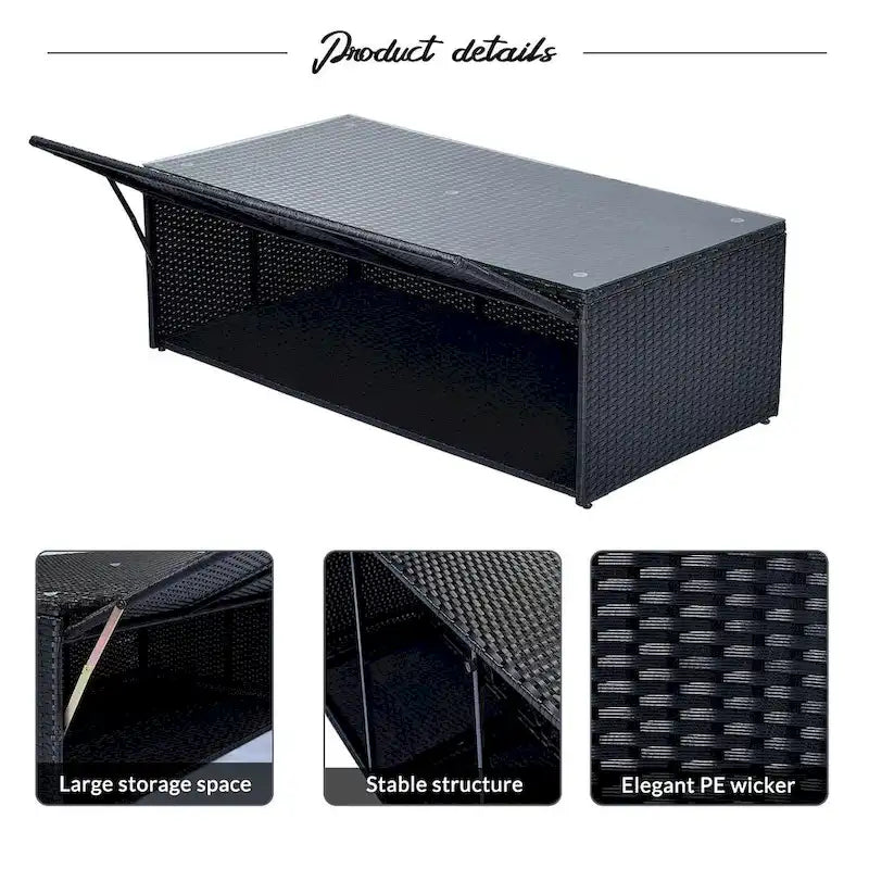 Ensemble de patio extérieur de 6 pièces, salon de jardin pour 7 personnes